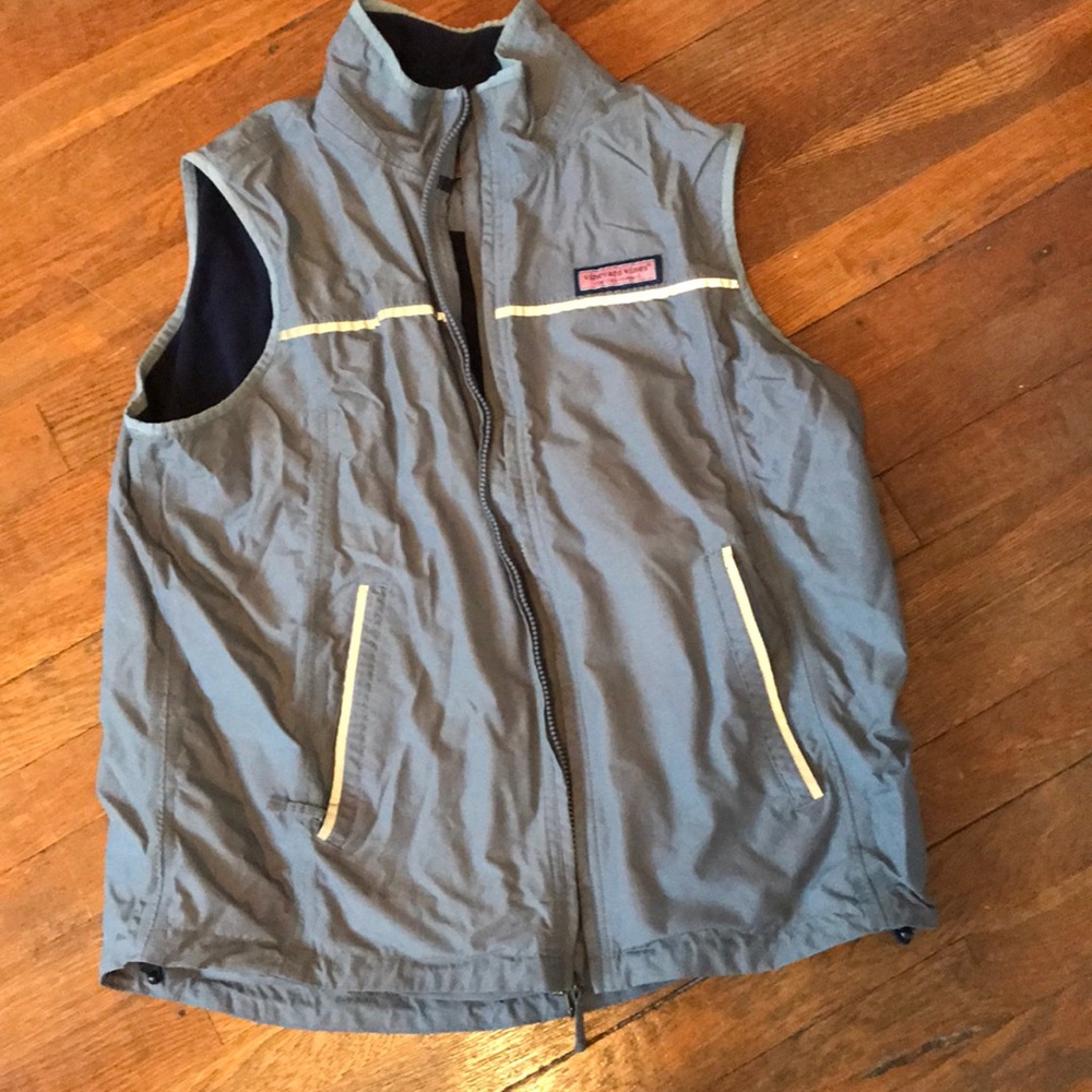Vineyard Vines Gray Vest with Yellow Accents